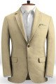 Champagne Two Pieces Prom Suits | Linen Best Fitted Wedding Men Tuxedo