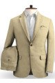 Champagne Two Pieces Prom Suits | Linen Best Fitted Wedding Men Tuxedo