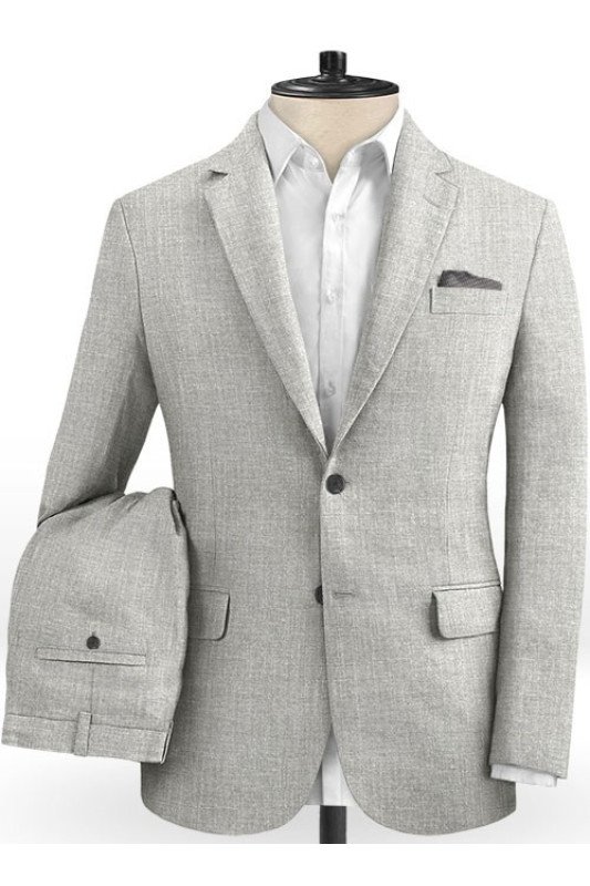 Silver Summer Beach Groom Men Suits | Chic Two Pieces Tuxedo