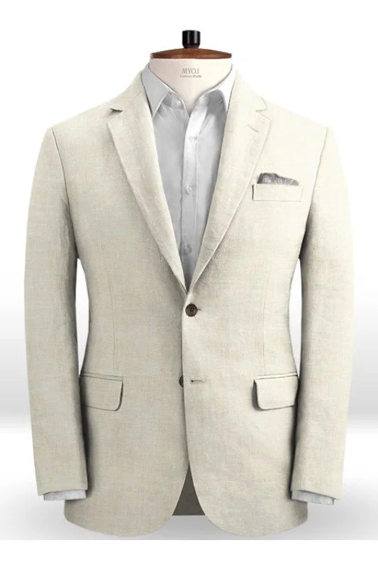 Beach Ivory Linen Men Suits Wedding Suits | Best Fitted Casual Groom Prom Tuxedos Beach Ivory Linen Men Suits Wedding Suits | Best Fitted Casual Groom Prom Tuxedos