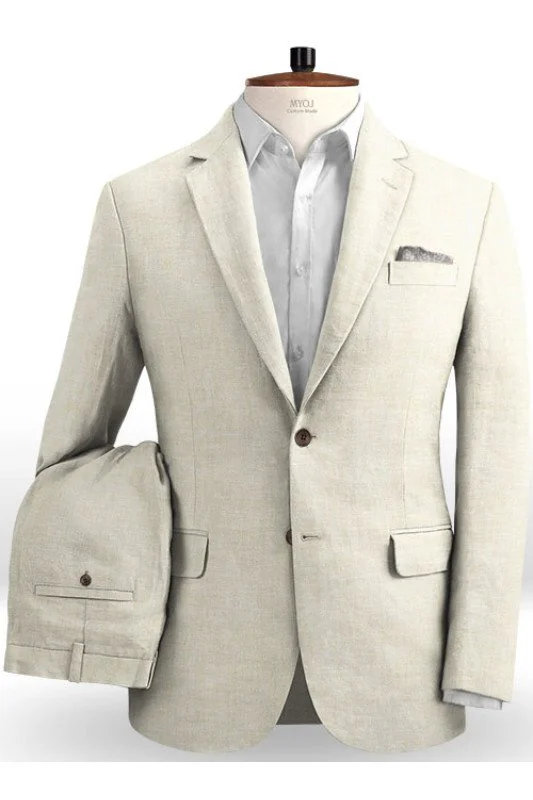 Beach Ivory Linen Men Suits Wedding Suits | Best Fitted Casual Groom Prom Tuxedos Beach Ivory Linen Men Suits Wedding Suits | Best Fitted Casual Groom Prom Tuxedos