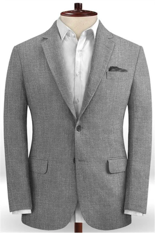 Gray Two Pieces Beach Groom Suits | Linen Slim Fit Wedding Business Tuxedo Gray Two Pieces Beach Groom Suits | Linen Slim Fit Wedding Business Tuxedo