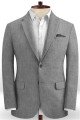 Gray Two Pieces Beach Groom Suits | Linen Slim Fit Wedding Business Tuxedo