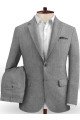 Gray Two Pieces Beach Groom Suits | Linen Slim Fit Wedding Business Tuxedo Gray Two Pieces Beach Groom Suits | Linen Slim Fit Wedding Business Tuxedo