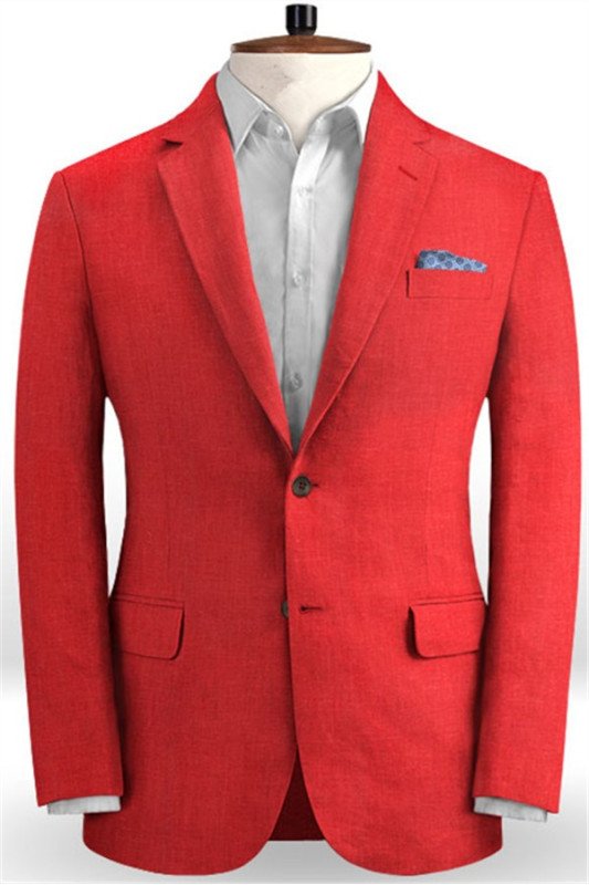 Red Wedding Groom Men Suits | Chic Two Pieces Tuxedo with Notched Lapel