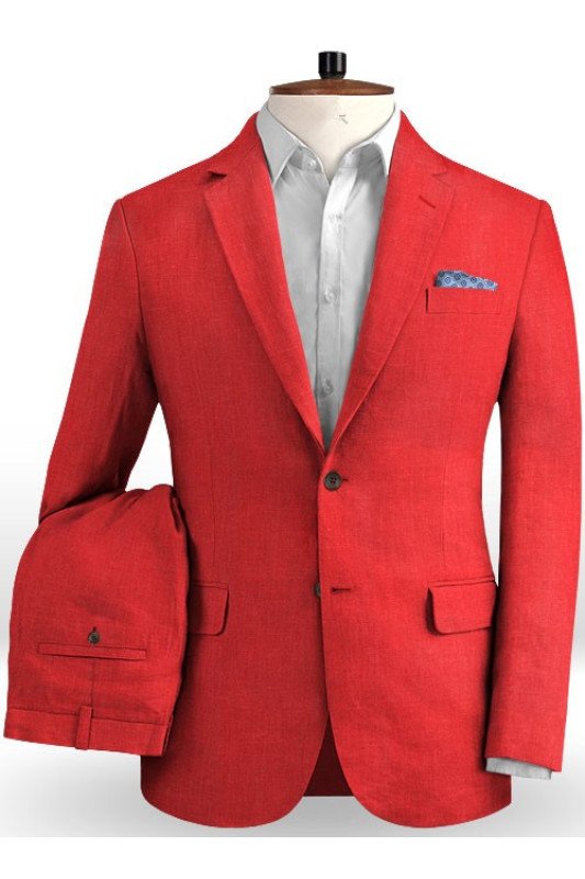 Red Wedding Groom Men Suits | Chic Two Pieces Tuxedo with Notched Lapel