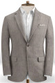 Light Gray Linen Suit For Beach Wedding Two Piece | Fashion Groom Tuxedos Prom Suits Casual Style
