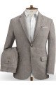 Light Gray Linen Suit For Beach Wedding Two Piece | Fashion Groom Tuxedos Prom Suits Casual Style