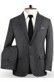 New Smoking Gray Men Suits For Business | Chic Striped Notch Lapel Tuxedo