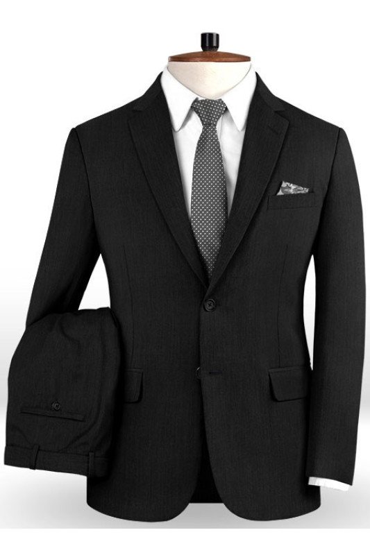 Black Business Formal Men Suits for Groomsmen | Two Piece Business Suits