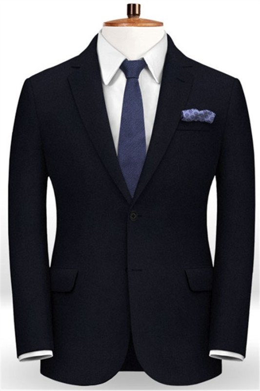 Dark Blue Latest Two Pieces Men Suits | Business Notch Lapel Suits for Men