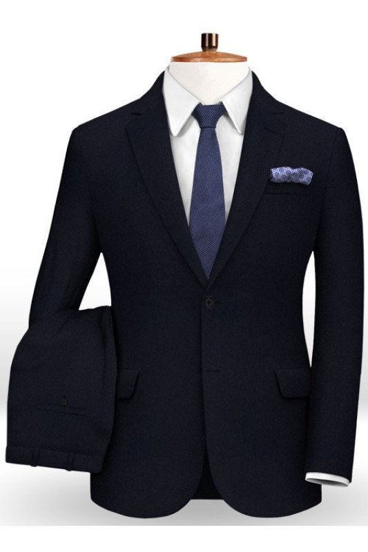 Dark Blue Latest Two Pieces Men Suits | Business Notch Lapel Suits for Men