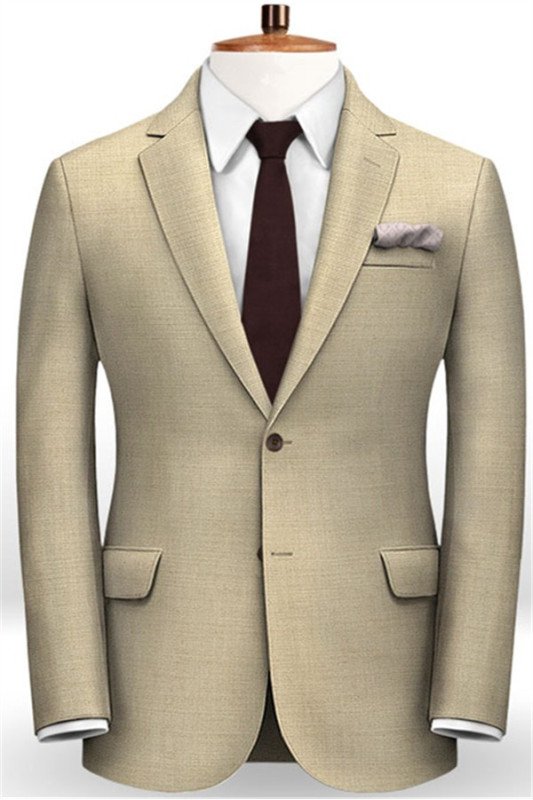 Khaki Wedding Groom Men Suits | Best Fitted Checker Business Suits for Men
