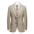 Modern Khaki Striped Peak Lapel Formal Men Suit for Business