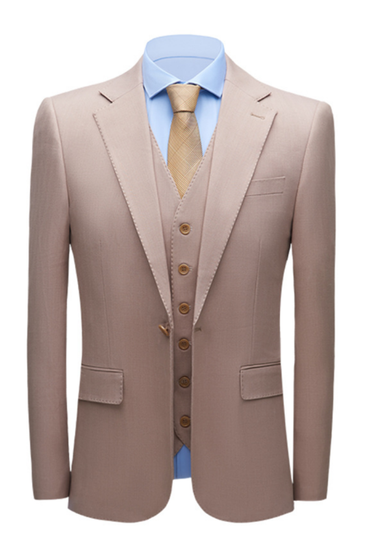 Fashion Notched Lapel Best Fitted Nude Pink Formal Suits for Men