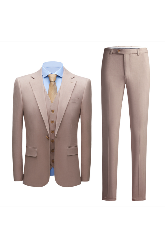 Fashion Notched Lapel Best Fitted Nude Pink Formal Suits for Men