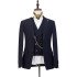 Fashion Black Three-Piece Peaked Lapel Elegant Wedding Suits for Men