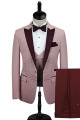 Burgundy Peak Lapel Men Prom Suits | Chic Pink One Button Wedding Tuxedos