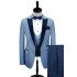 Dark Navy Peak Lapel Men Prom Suits | Fashion Blue Wedding Tuxedos