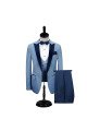 Dark Navy Peak Lapel Men Prom Suits | Fashion Blue Wedding Tuxedos