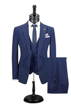 New Arrival Dark Navy Fashion Peaked Lapel Men Suits New Arrival Dark Navy Fashion Peaked Lapel Men Suits