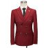 Asher Red Double Breasted Peaked Lapel Best Fitted Men Suits