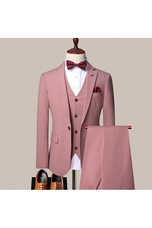 Donovan Pink One Button Notched Lapel Best Fitted Men Suits