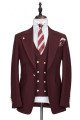 New Arrival Burgundy Peaked Lapel One Button Men Suits