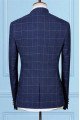 Myles Dark Navy Two Pieces Best Fitted Chic Plaid Prom Men Suits