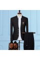 Stylish Black Slim Sit Plaid Fashion Two Pieces Men Suits