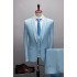 James Chic Notched Lapel Sky Blue Three Pieces Prom Outfits for Boys