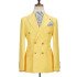 Brodie Yellow Double Breasted Peaked Lapel Best Fitted Bespoke Men Suits