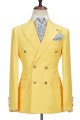 Brodie Yellow Double Breasted Peaked Lapel Best Fitted Bespoke Men Suits