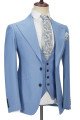 Fashion Blue Peak Lapel Men Suit | Three Piece Men Formal Suit without Flap