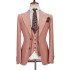 Ivan Three Piece Coral Pink Two Buttons Peak Lapel Fashion Men Suit