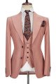 Ivan Three Piece Coral Pink Two Buttons Peak Lapel Fashion Men Suit