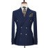 Dark Navy Peak Lapel Double Breasted Formal Men Suit for Business