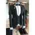 Chic Handsome Black Peaked Lapel Bespoke Men Suits for Business