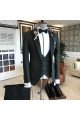 Chic Handsome Black Peaked Lapel Bespoke Men Suits for Business
