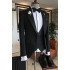 Lambert Formal Three-pieces Black Peaked Lapel Best Fitted Men Business Suit