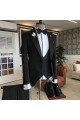 Lambert Formal Three-pieces Black Peaked Lapel Best Fitted Men Business Suit