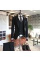 Leopold Traditional Black Peaked Lapel New Arrival Best Fitted Men Suits