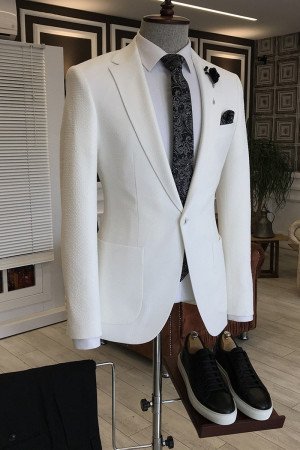 Nathan White Notched Lapel One Button Best Fitted Business Men Suits Nathan White Notched Lapel One Button Best Fitted Business Men Suits