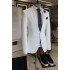 Nathan White Notched Lapel One Button Best Fitted Business Men Suits