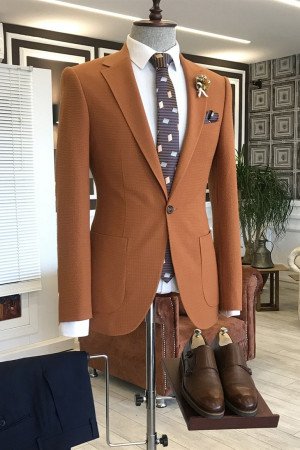 Osmond Orange Notched Lapel One Button Best Fitted Suits For Business Osmond Orange Notched Lapel One Button Best Fitted Suits For Business