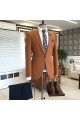 Osmond Orange Notched Lapel One Button Best Fitted Suits For Business
