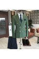 New Arrival Lime Green Peaked Lapel Double Breasted Bespoke Men Suits