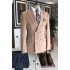 Formal Pink Peaked Lapel Double Breasted Business Suits For Men