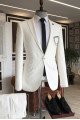 Chic  Hot White Peaked Lapel One Button Three Flaps Business Men Suits