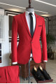 Beacher Red Peaked Lapel Best Fitted Bespoke Prom Men Suits